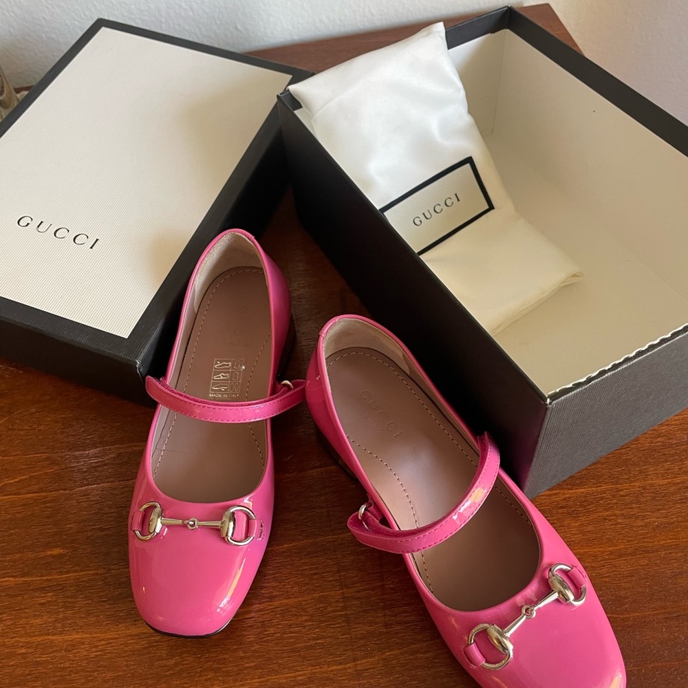 New Gucci kids flat ballet with horsebit,size30